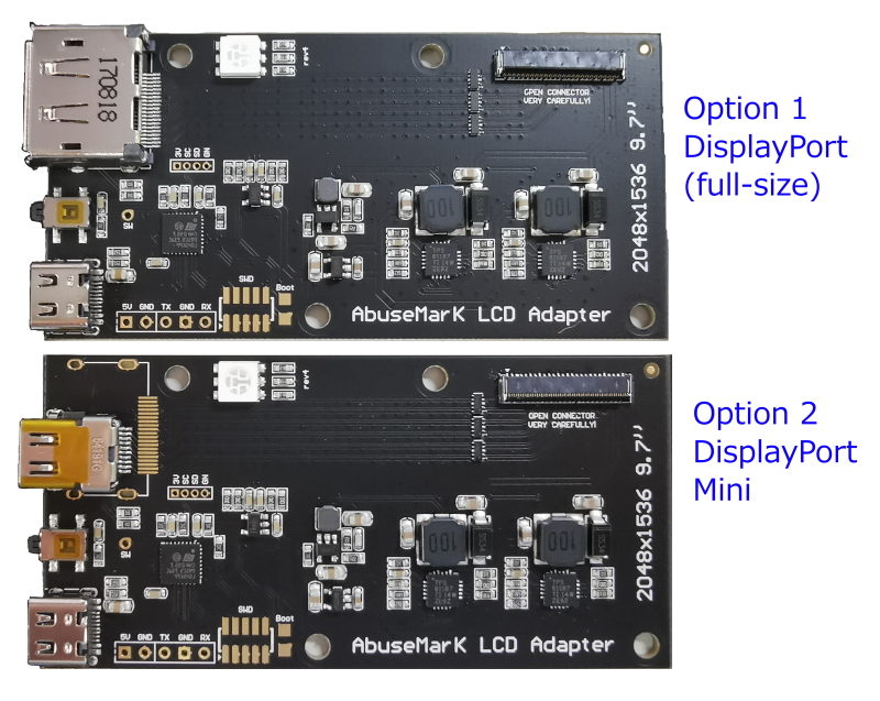 2048x1536 LCD to DisplayPort Adapter